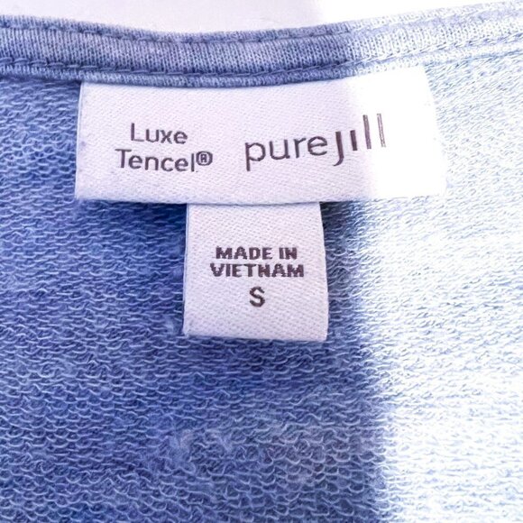 J Jill Pure Jill dress Blue Luxe Tencel Shift Dress Tunic Size Small - Picture 4 of 10